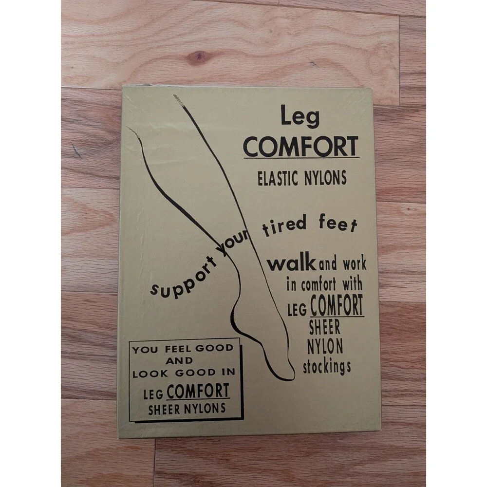 Vintage Nylons 1960s NIB NOS Leg Comfort Tall 10.5-11 Nu Beige